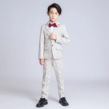 

YuanLu Boy Suits For Wedding Party 3PCS Blazer/Pants/Vest Formal Costume Children Clothes White