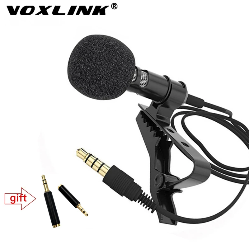 lavalier microphone VOXLINK Microphone Clip Tie Collar 3.5Mm Audio Cable Plug Lapel Microphones for Mobile Phone Xiaomi Huawei Headphone Speaker MIC gaming mic