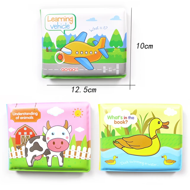 Soft Baby EVA Cartoon Bath Books with BB Whistle Early Educational Bathroom Toys Activity Waterproof Pages Baby Book for Toddler 5