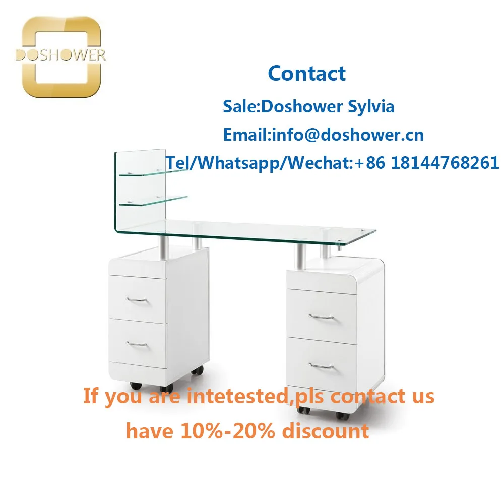 Doshower DS-1150 modern nail table with acrylic powder salon furniture manicure table for nail station nail tables