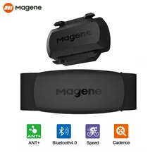 Magene H64 Heart Rate Monitor and S3 Cadence/Speed Sensor ANT Bluetooth Peloton, Garmin, Wahoo Cycling Computer With Chest Strap
