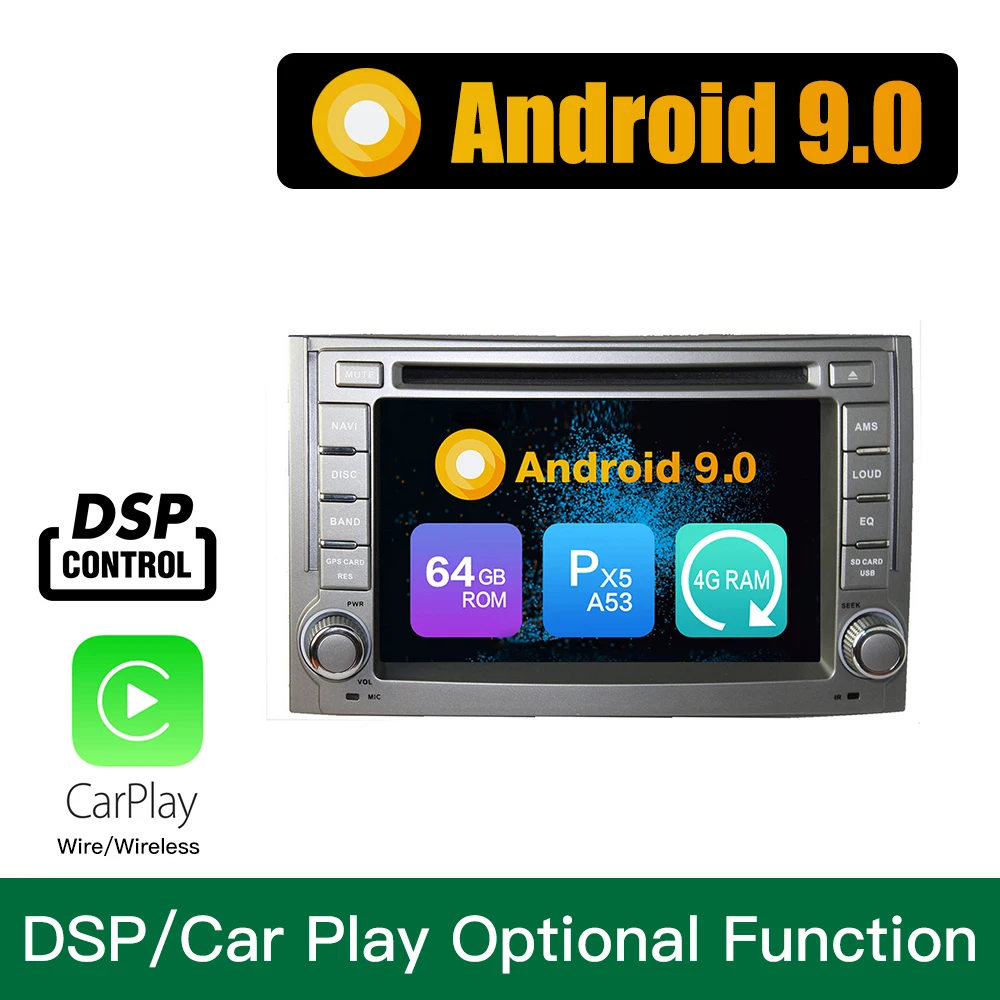 Android 9,0 Восьмиядерный 4 Гб ОЗУ 64 Гб ПЗУ автомобильный DVD gps навигатор мультимедийный плеер стерео для HYUNDAI H1 2011 2012