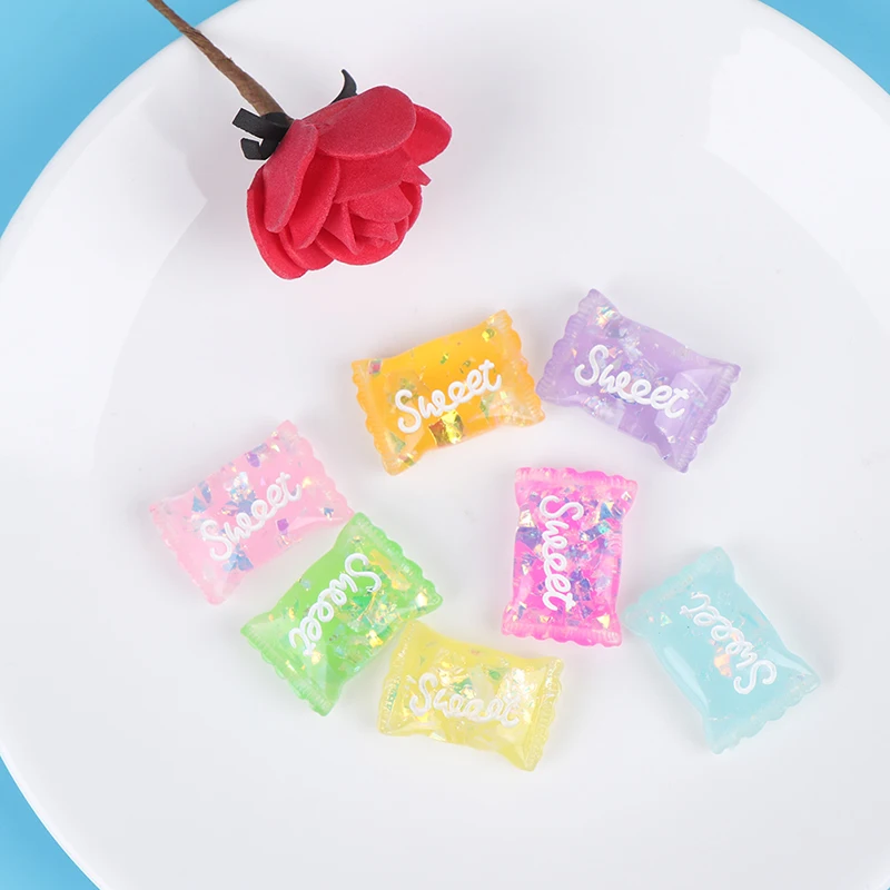 10PCS Slime Charms Candy Sweet Sugar Resin Plasticine Slime Accessories Beads Making Supplies For Phone Case Decoration