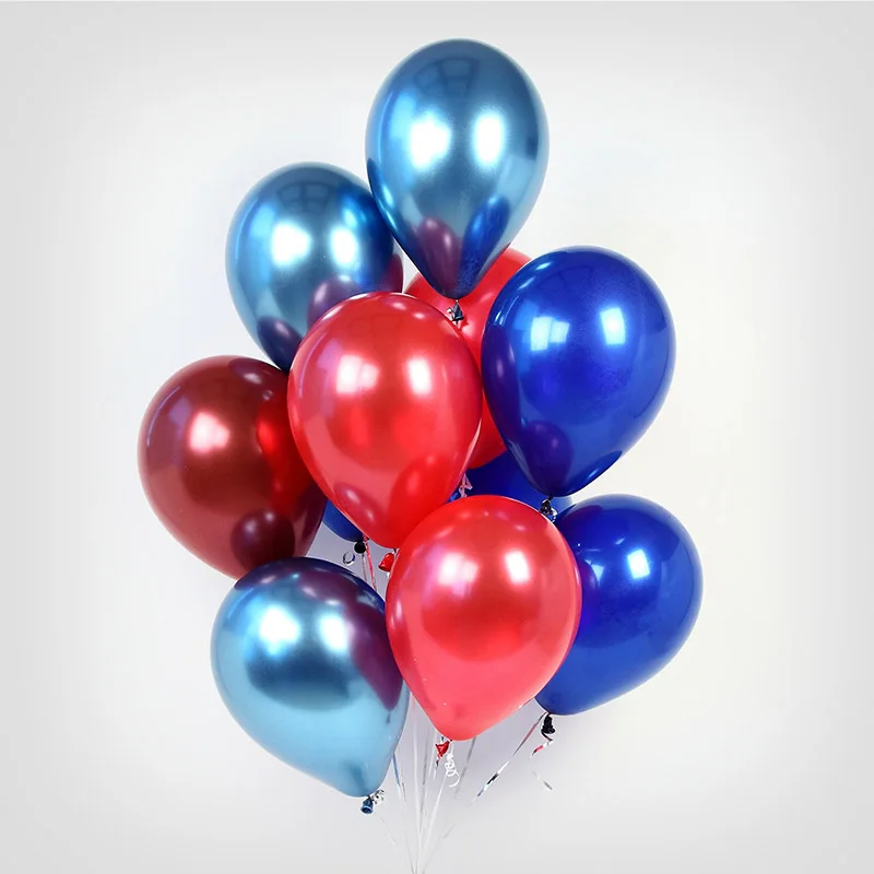 10pcs Metallic Chrome Latex Balloon Glossy Pearl Red Blue Air Helium Balls Wedding Birthday Party Decor Baby Shower Ballon Suppl | Дом и сад