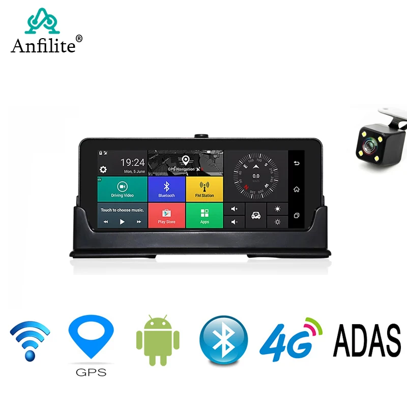 Anfiite 4G Автомобильный видеорегистратор Камера ADAS Android Авто Регистрация с gps