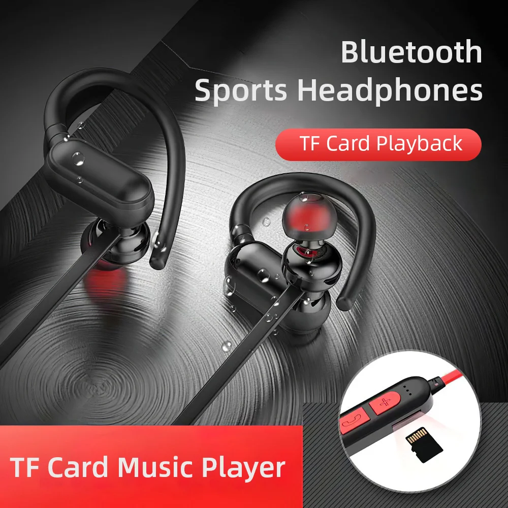 TF Card Wireless Earphone Bluetooth V5 0 Stereo Earloop Headsets Earbuds Sport Music For Huawei Honor V10 iPhone 7 Universal Mic