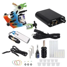 39 шт. Полный татуировки Электропитание педаль сцепление наконечники иглы чернил чашки комплект аксессуары для профессионального начинающих ЕС Plug