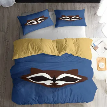 

HELENGILI 3D Bedding Set Avengers Rocket Print Duvet Cover Set Bedcloth with Pillowcase Bed Set Home Textiles #TB-29