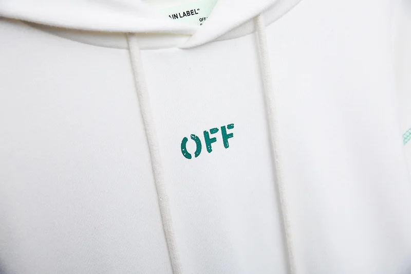 Off-white Ow зеленые клетчатые хлопковые мужские толстовки с квадратным принтом спортивные женские пальто с капюшоном