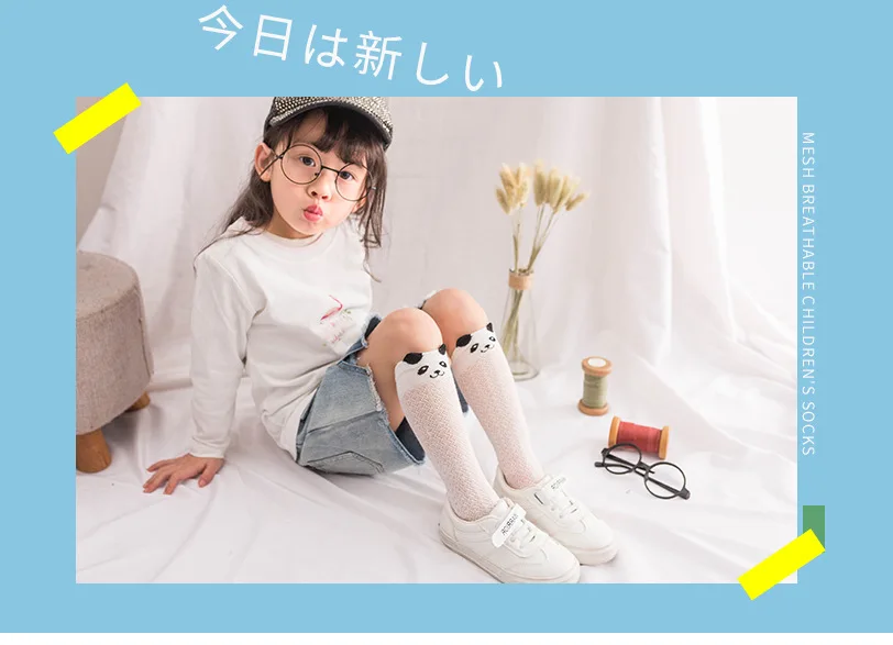 Summer Cotton Baby Stockings Infants Thin Cartoon Stereo Anti-mosquito Socks Cute Girls Mesh Socks