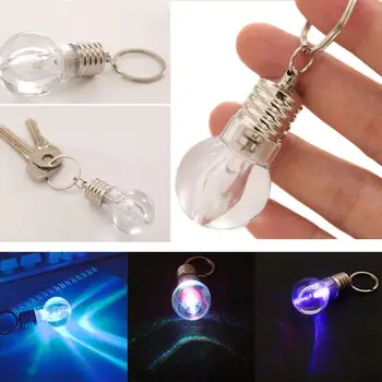 

3*6cm Key Ring Key Chain Light Bulb Party Supply Decoration Ornament Lighting Fixture Portable Luminous Novelty Fashionable