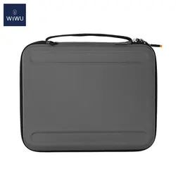 WiWU EVA Shockproof Tablet and Laptop Bag with Leather Hand Strap for iPad Air 13 M4 M3 M2 (GRAY)