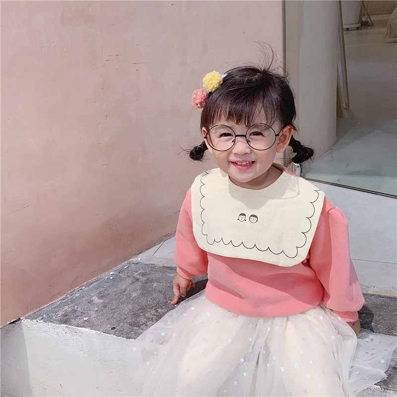 

Autumn/Winter 2019 New Baby Girls Long Sleeve Loose Fashion Cute Cartoon Print Pullover Tops Children Cotton Hooded Clothing