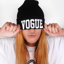Европейский стиль VOGUE шерстяная шапка мужская зимняя Новинка 3D трехмерные буквы хип-хоп вязаная шапка для девочек уличная танцевальная теплая шапочка