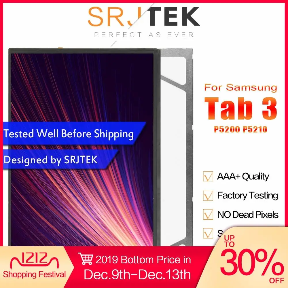 SRJTEK 10," ЖК-дисплей для samsung Galaxy Tab 3 GT-P5200 P5210 P5200 ЖК-дисплей матричный экран модуль планшетный ПК запасные части