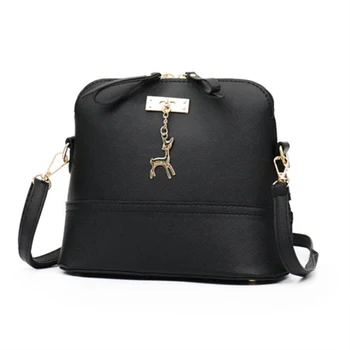 

2020 New Women Shoulder Bags Messenger Bag Leather Small Shell Bag Famous Brand Crossbody Bag Deer Spliced Collision Color