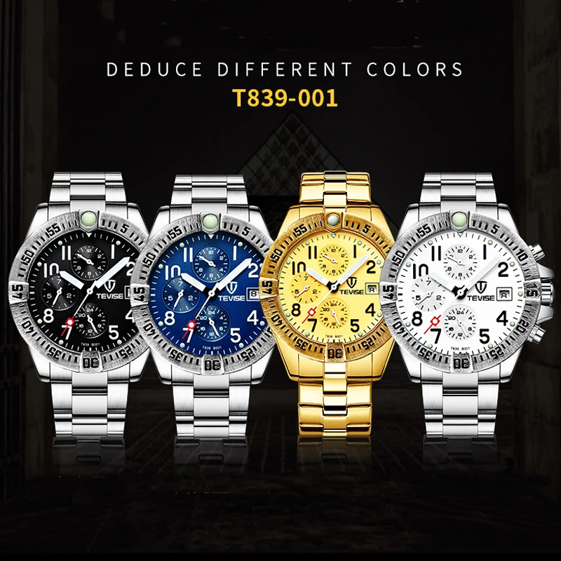 Tevise мужские часы полностью функциональные автоматические механические часы лучший бренд Модные наручные часы для мужчин часы Relogio Masculino