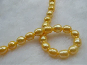 

very noblest 18" 10-11mm natural tahitian golden pearl necklace
