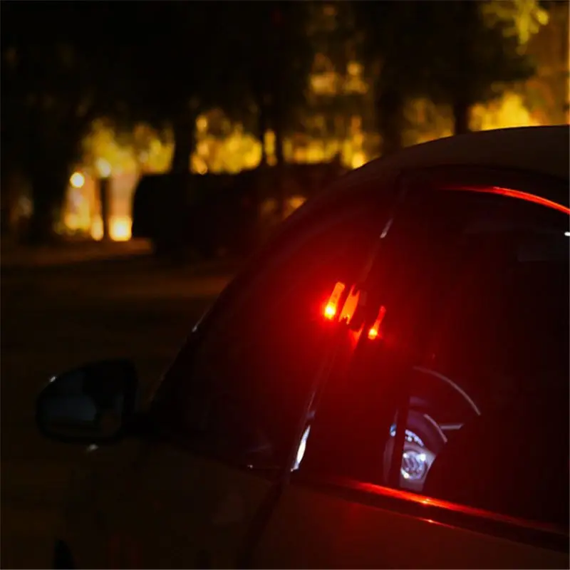 В форме летучей мыши Универсальный Автомобильный светодиодный открывающаяся дверь безопасности Предупреждение анти-столкновения огни вспышка красный комплект беспроводная сигнальная лампа сигнал Lig