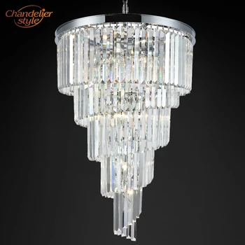 

Modern Crystal Prism Chandelier Lighting Luxury Large Big Cristal Chandelier Stair Case Light Fixtures for Home Hotel Decoration