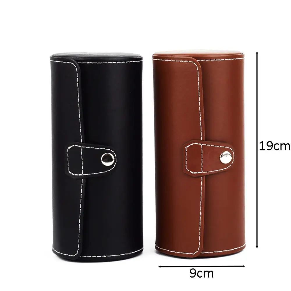 Watch Roll Travel Case 3 Slots Chic Portable Vintage Leather Display Watch Storage Box with Organizers Men Gift
