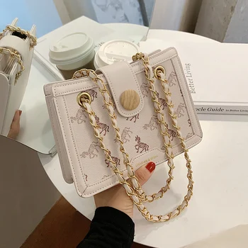 

Net Red Popular Mini Bag Women's Bag 2020 New Style Fashion Chain Square Sling Bag Printed All-match Ins Messenger Bag