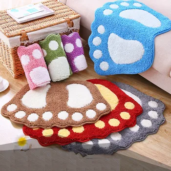 

7 Colors Foot Shaped Door Mat Bathroom Non-Slip Carpet Toilet Rug Bath Room Pad Anti-Slip Floor Protection Rugs Cartoon Bath Mat