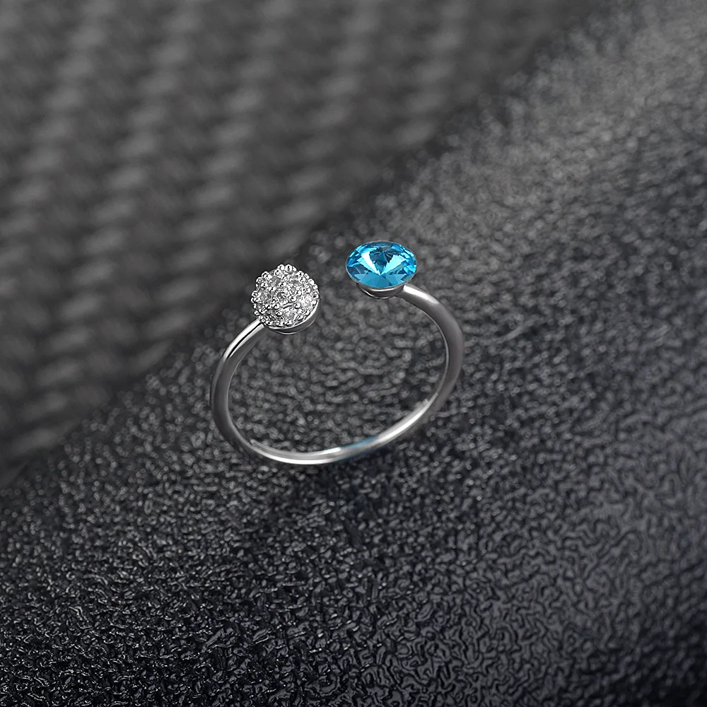 

Fashionable New Simple Small Fresh Style Zirconia Open Ring Wild Small Fresh Crystal Ring Adjustable 3 Colors Available Jewelry