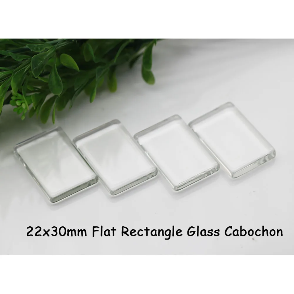 

10pcs 22x30mm Rectangle Glass Cabochons Cameo Domed Tile Flat Back Transparent Clear Glass Fit Pendant DIY Jewelry Making