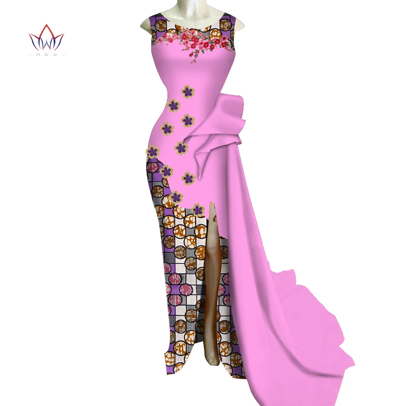 Африканские платья для женщин Bazin Riche африканская одежда женская аппликация цветок Длинные вечерние платья Дашики африканская одежда WY3516