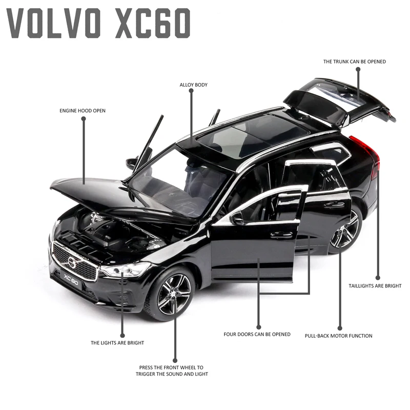 Модель автомобиля из сплава в масштабе 1:32 xc60 игрушечная модель литого под
