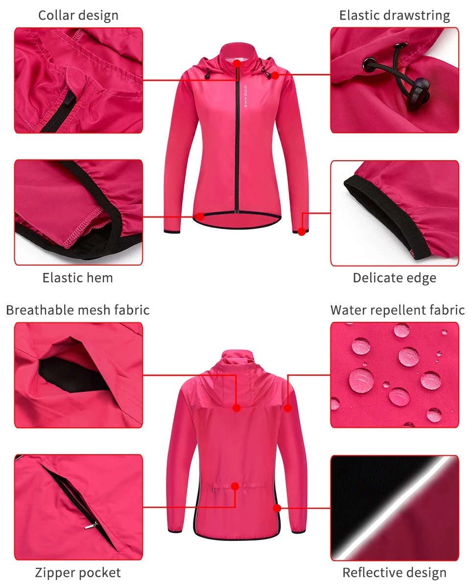 Women's Cycling Jacket Windbreaker Reflective Sports Outdoor Running Bike Vest cycling jacket cycling clothes reflective jacket