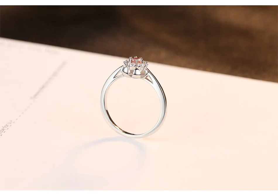 PAG& MAG S925 Серебряное женское кольцо, инкрустированное 3а цирконом, модное милое цветочное кольцо
