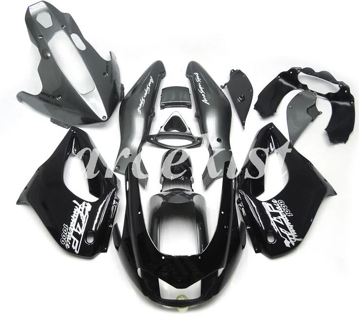 Лидер продаж, YZF1000R ABS обтекатели комплект для Yamaha YZF 1000R Thunderace 1997-2007 Спорт Мотоцикл Обтекатели Черный красный глянцевый - Цвет: Gray black
