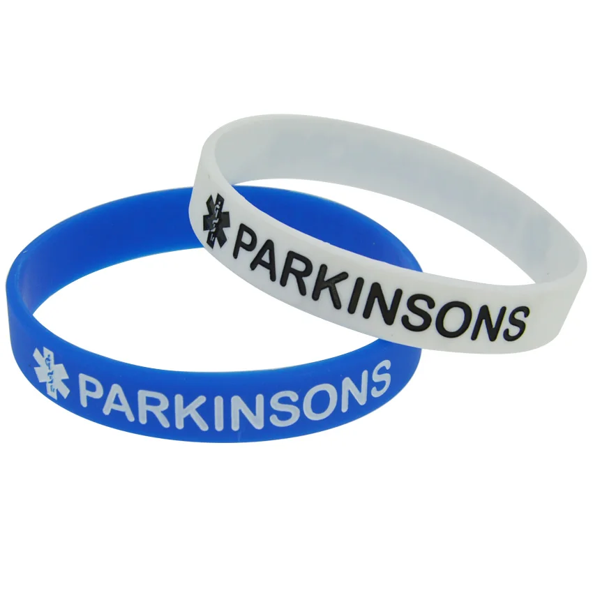 YHPP 50 шт Debossed Медицинский символ оповещения Parkinsons силиконовый браслет