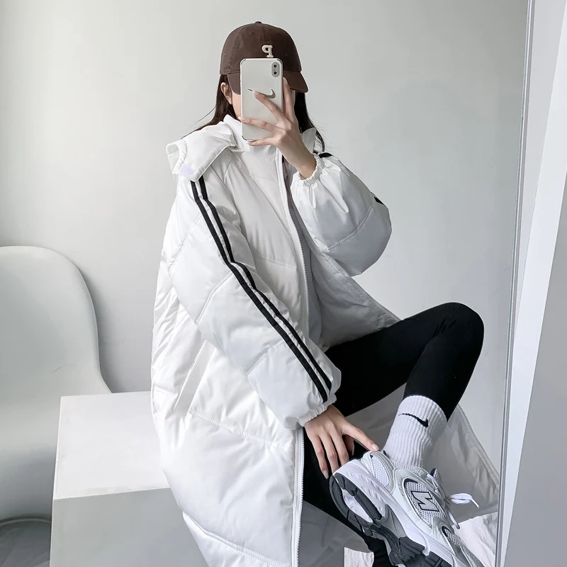 PROD 1005003181244302 Couples Winter Long Striped Parkas Fashion Women
Detachable Hooded Thick Jacket Zipper Coat Outerwear casaco feminino
inverno