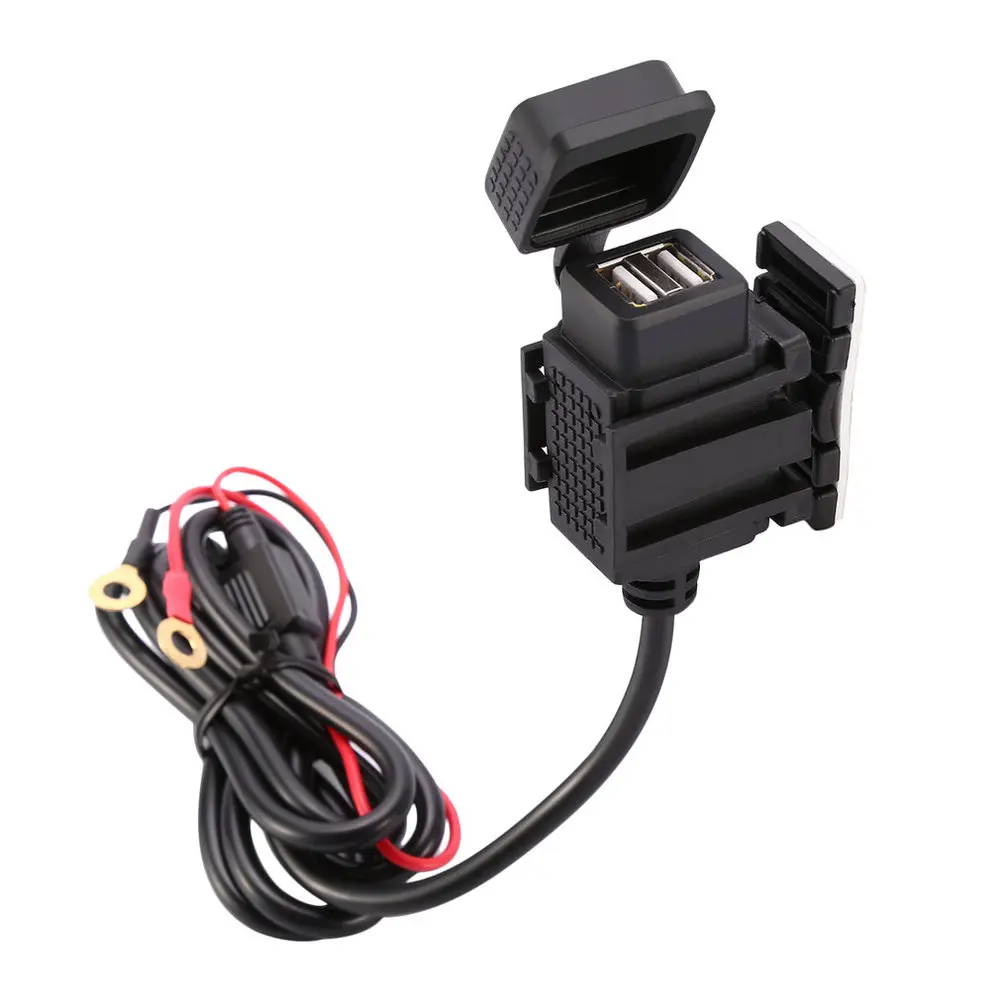 

Cimiva Durable High Efficient Black Square Shape Dual 2 USB Outlet Socket Charger Power Adapter For Car Boat Motorcycle