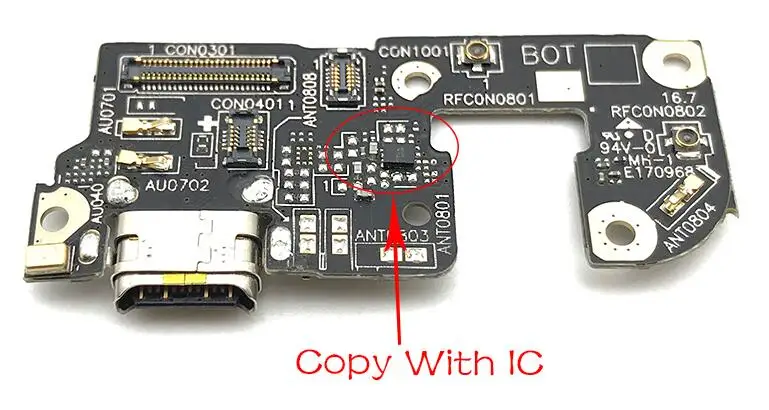 Для ASUS Zenfone 4 ZE554KL USB порт зарядное устройство док-станция разъем зарядная плата гибкий кабель микрофона микрофонная плата - Цвет: Copy With IC