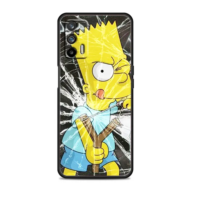 The Simpsons Happy Family For OPPO Realme GT Explorer Master Neo Flash Edition C21 C20 C15 C11 C3 Soft Black Phone Case Style 02