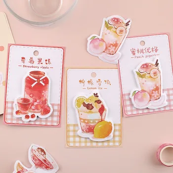 

30Pcs/Set Cartoon Cute Memo Pads Set Dessert Sweet Kawaii School Stationery Pink Lovely Post It Sticky Notes Stickers Planner