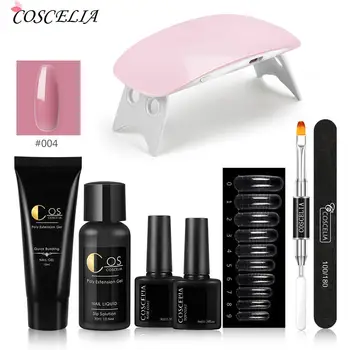 

Manicure Poly UV Gel Set LED Clear Glitter Gel Varnish Nail Art Kit Qiuck Dry Builder Nail Gel for Finger Nail Extension