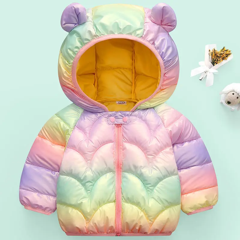 New Arrival Baby Girls Jacket Autumn Colorful Winter Boy Clothes Newborn Coats For Kids Down Cotton Jacket With Ear Hooded 0-5y