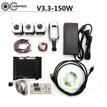 

GRBL 3 axis CNC laser engraving machine stepper motor control board ER11 spindle motor V3.3-150W