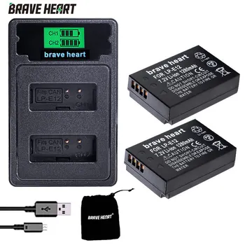 

2X LP-E12 LPE12 LP E12 Camera Battery Bateria Batterie AKKU +DUAL type-c Charger For Canon M 100D Kiss X7 Rebel SL1 EOS M10 DSLR