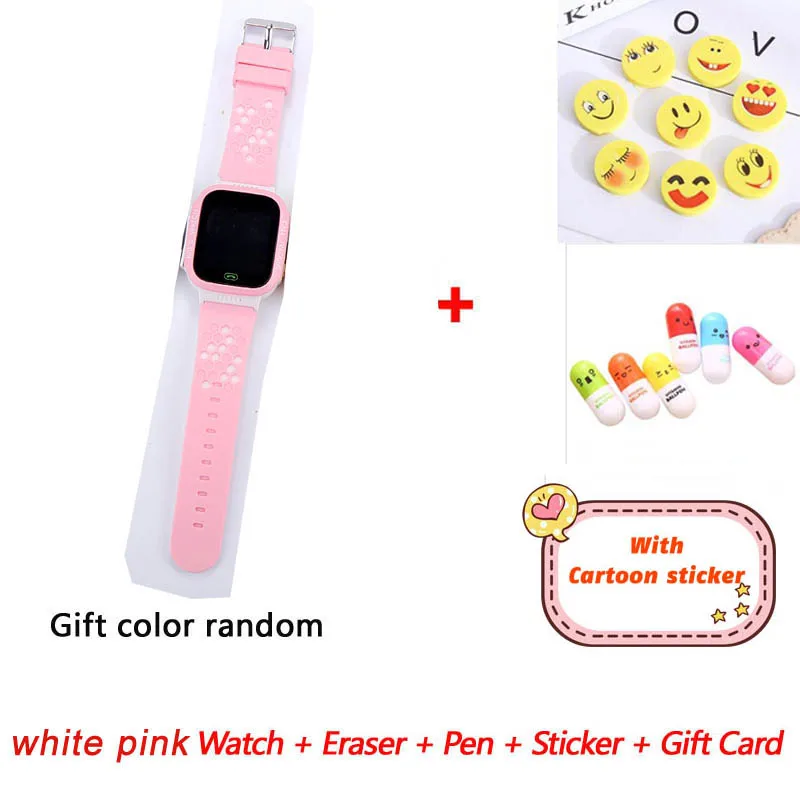 white pink add g Greentiger Q02 Детские умные часы камера освещение сенсорный экран SOS Вызов LBS отслеживание местоположения Finder Детские умные часы - Цвет: white pink add g