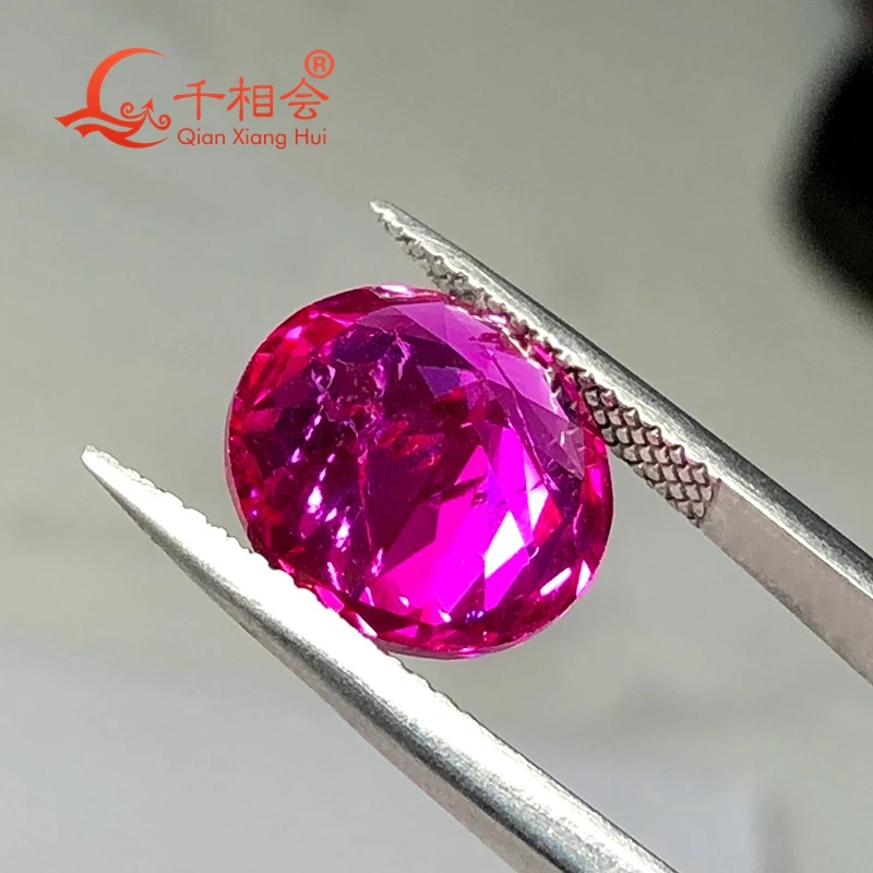 Forma redonda diamante corte artificial rosa rubi