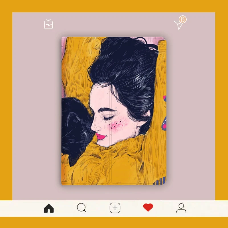 

Women and Black cats Case for Apple Ipad 2020 2018 11 inch Cover forFor iPad Pro 10.5 Ipad Pro Accessories