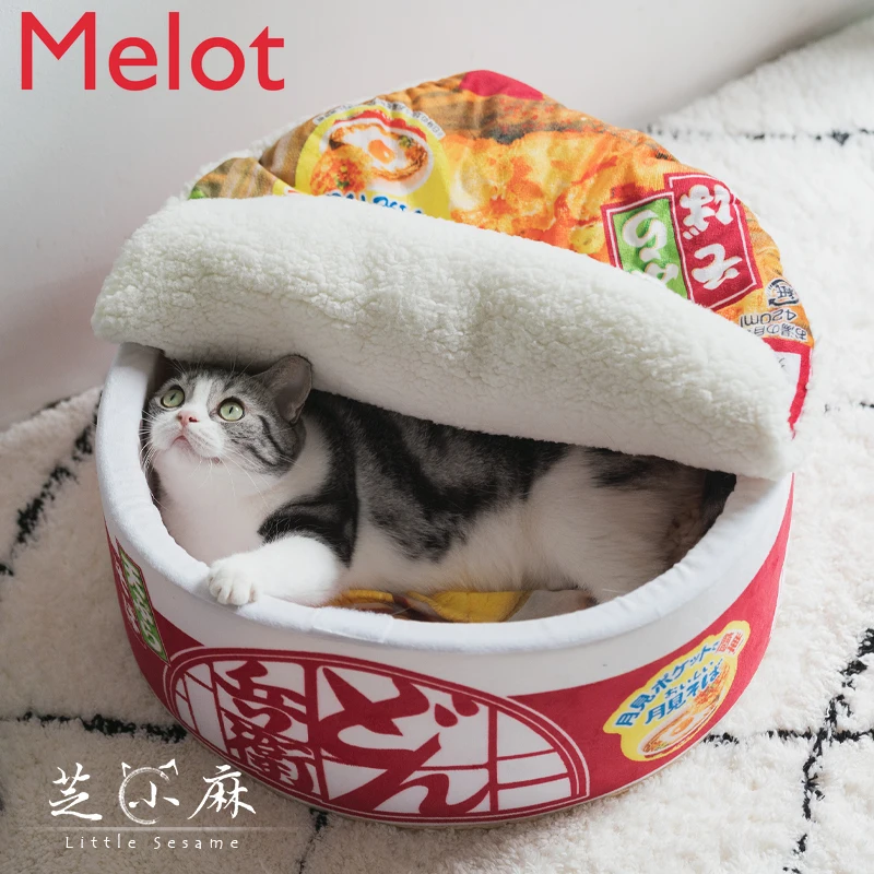 

Instant Noodles Cathouse Doghouse Winter Internet Celebrity Closed Warm Kitten Sleeping Bag Fleece Cat House Cat Nest