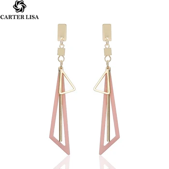 

CARTER LISA 2019 New Hot Korean Geometric Tassel Drop Earrings Elegant Statement Earrings For Women HLEZ83000