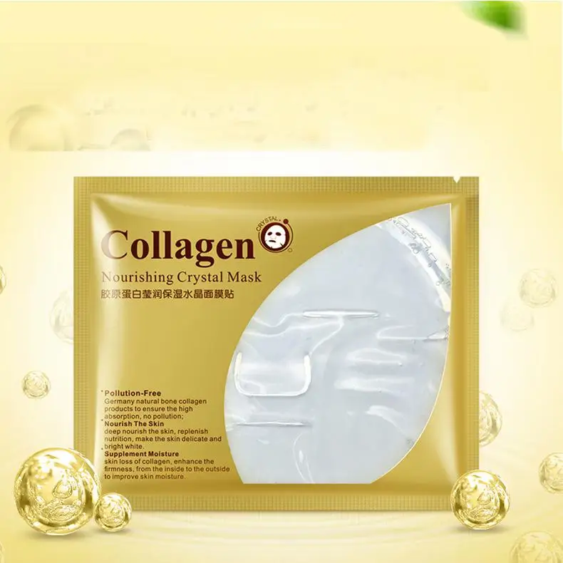 24K Золотая коллагеновая маска для лица кристально-Золотой Коллаген для лица маски увлажняющие отбеливающие Антивозрастной уход за кожей Корейская маска для косплея - Цвет: Collagen